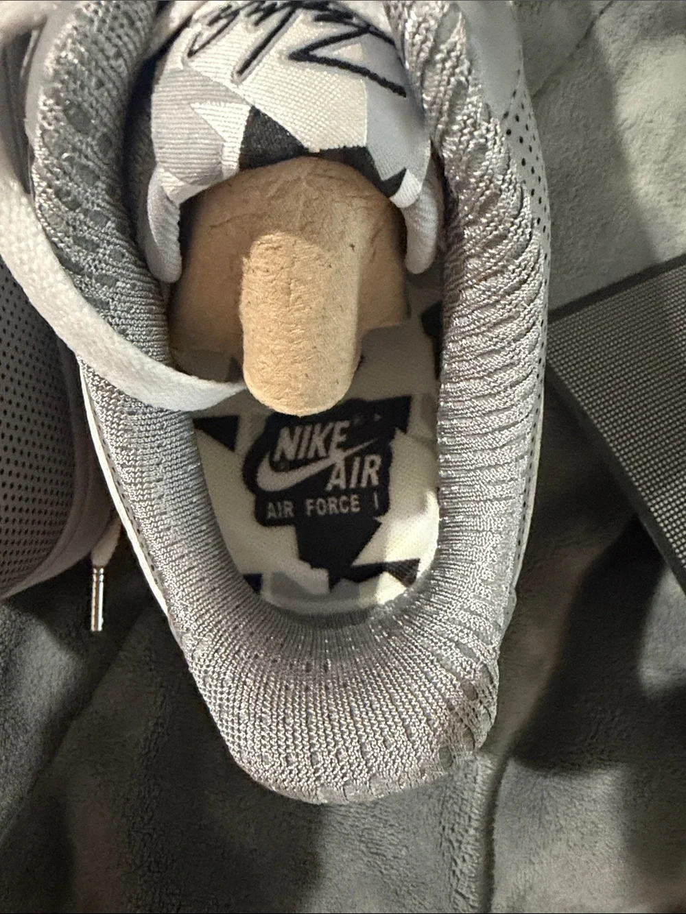 Nike Gray and White Low-Top Air Sneakers